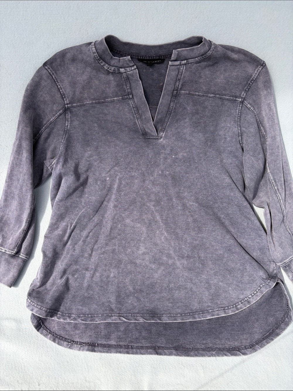 Jane and Delancey Washed Gray V-Neck Tunic